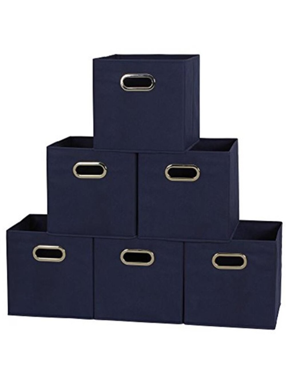 6 Pieces Fabric Storage Bins 6 Piece Set Strong Poly-Woven Fabric